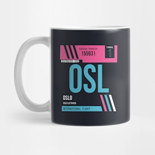 Oslo (OSL) Airport Code Baggage Tag Mug